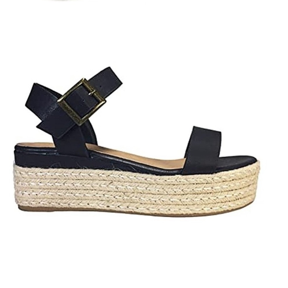 Bamboo MotivateVintageEspadrille Jute Braided Flatform Wedge Sandals